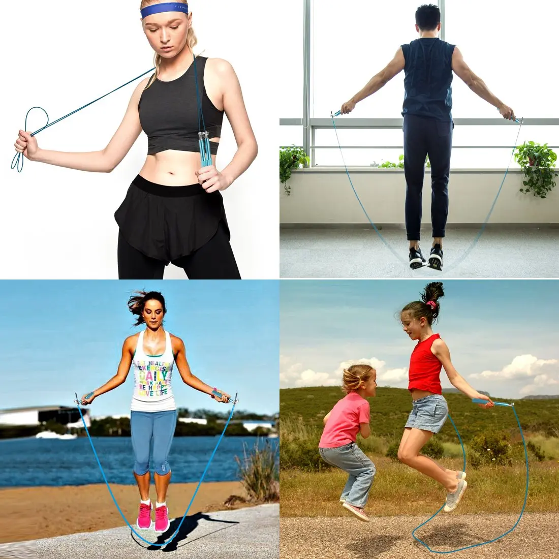 Fitness Jump Rope Exercise Workout Light Bearing Skipping Ropes Adults Child Equipment