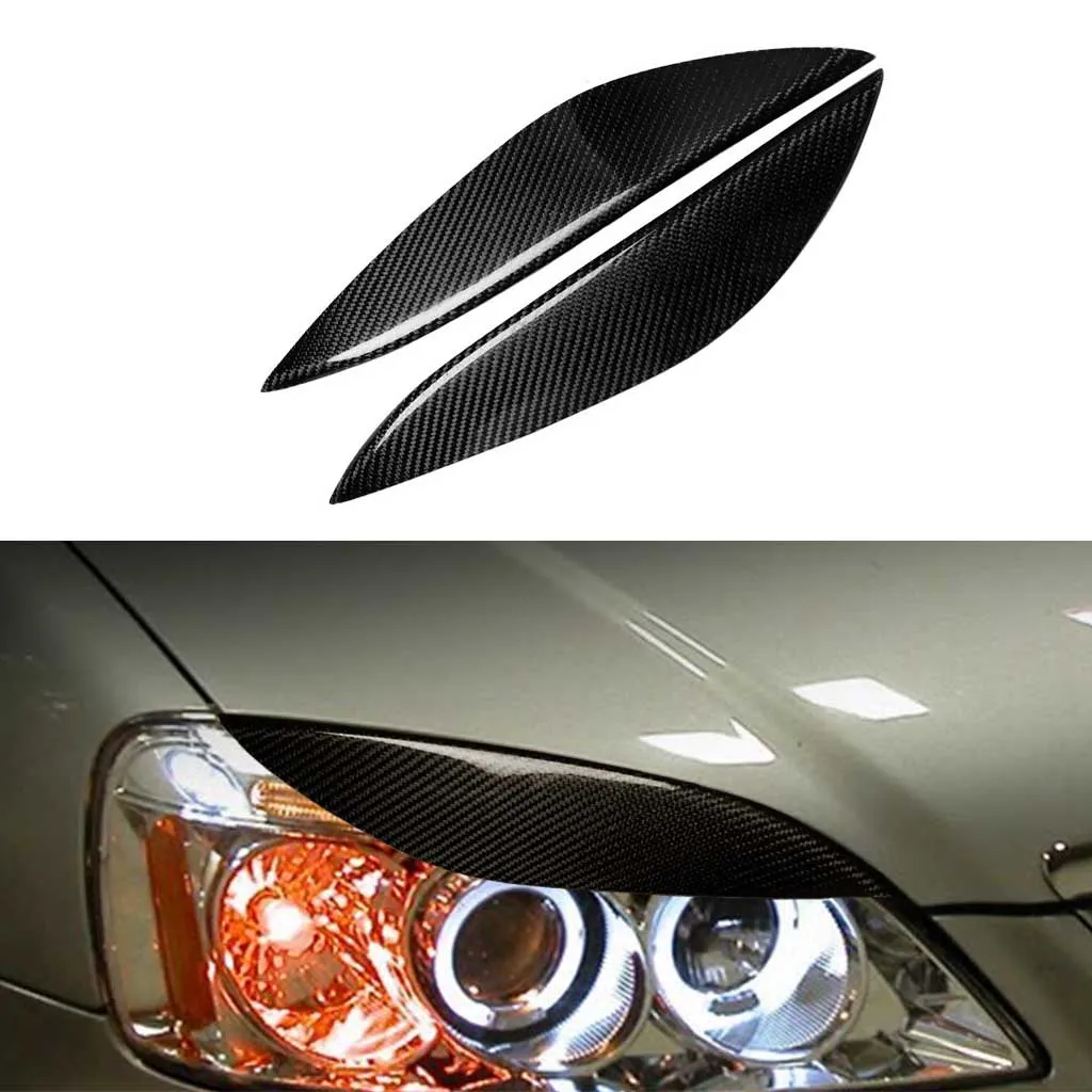 

1pair Real Carbon Fiber Car Headlights Eyebrow Eyelids Trim Cover For Honda Civic 2001 2002 2003 Lamp Hoods Car Stickers