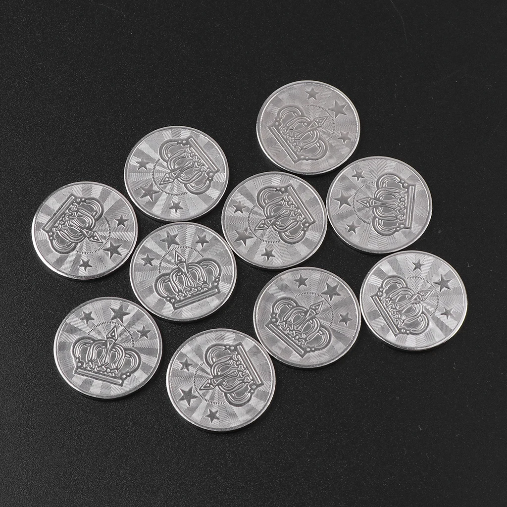 10Pcs 25mm Arcade Game Token Coins Stainless Steel Pentagram Crown Coin Tokens Custom Tokens for Arcade Game Machine 10pcs commemorate coin tokens game coin ornament collection arts gifts souvenir challenge coin game