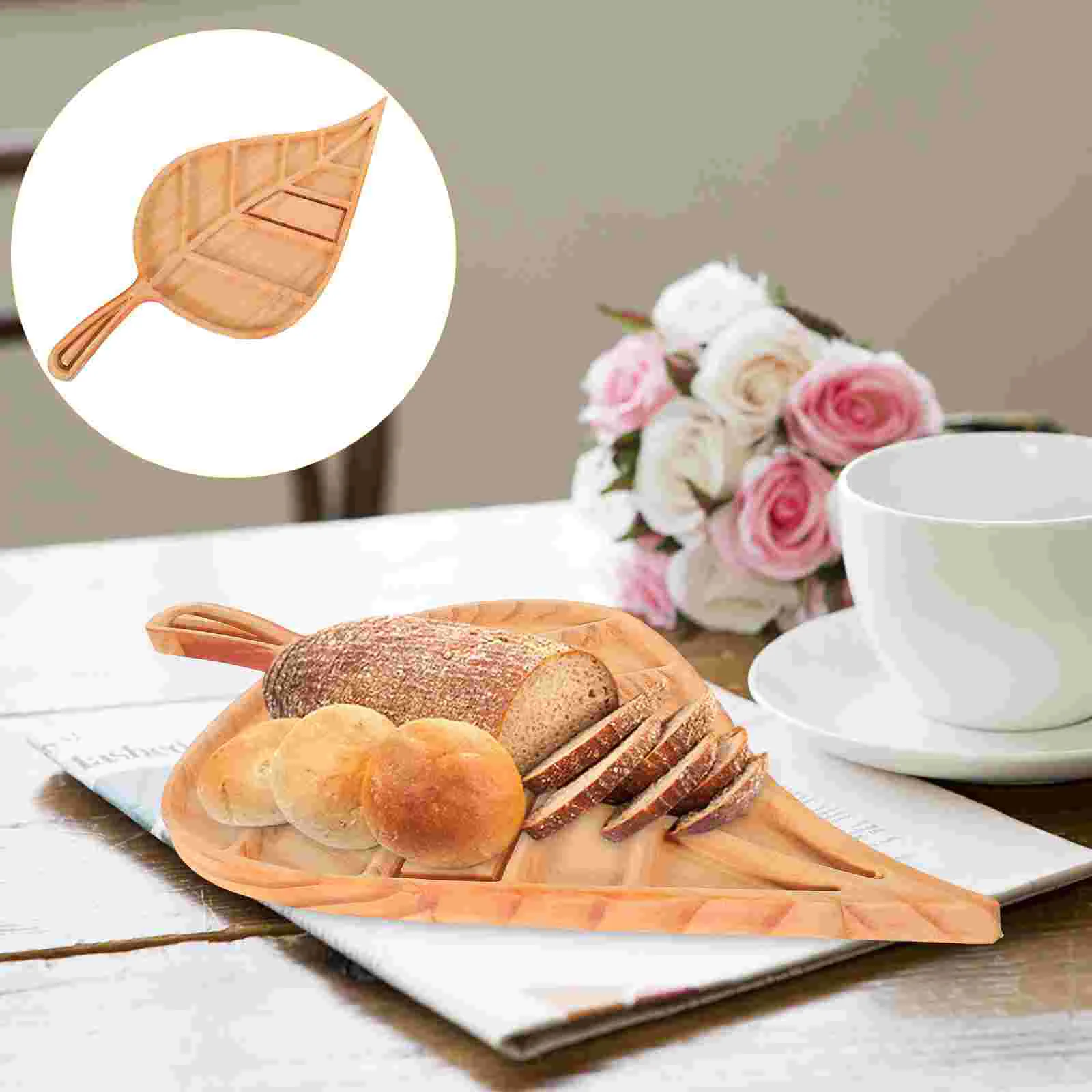 

Wood Serving Plate Decorative Leaf Shaped Dessert Fruit Serving Plate Dried Fruit Dish