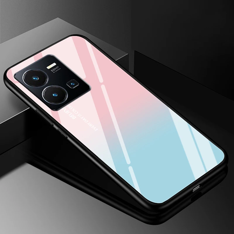 Premium Protective Hard Back Bumper Case with Tempered Glass Cover