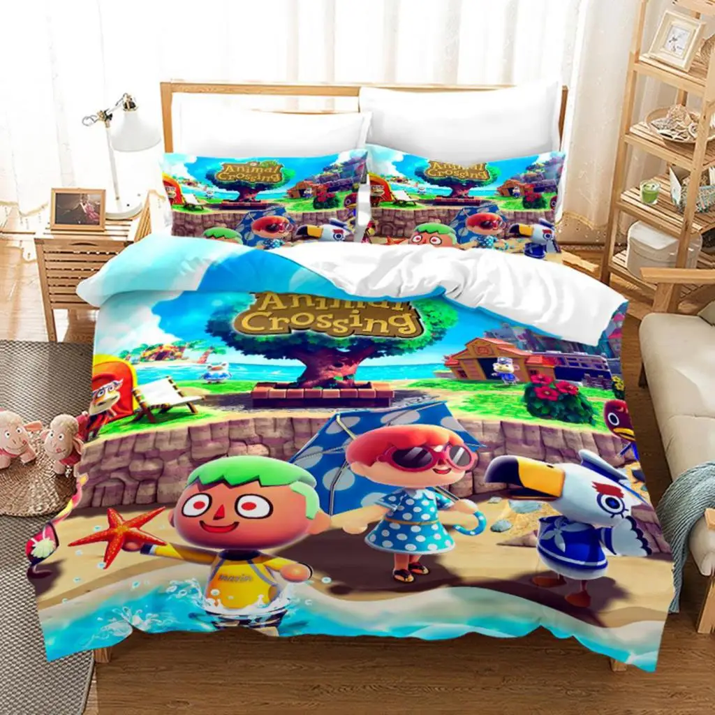 

Animal Crossing Bedding Set Single Twin Full Queen King Size Kawaii Bed Set Aldult Kid Bedroom Duvetcover Sets 3D Print 032