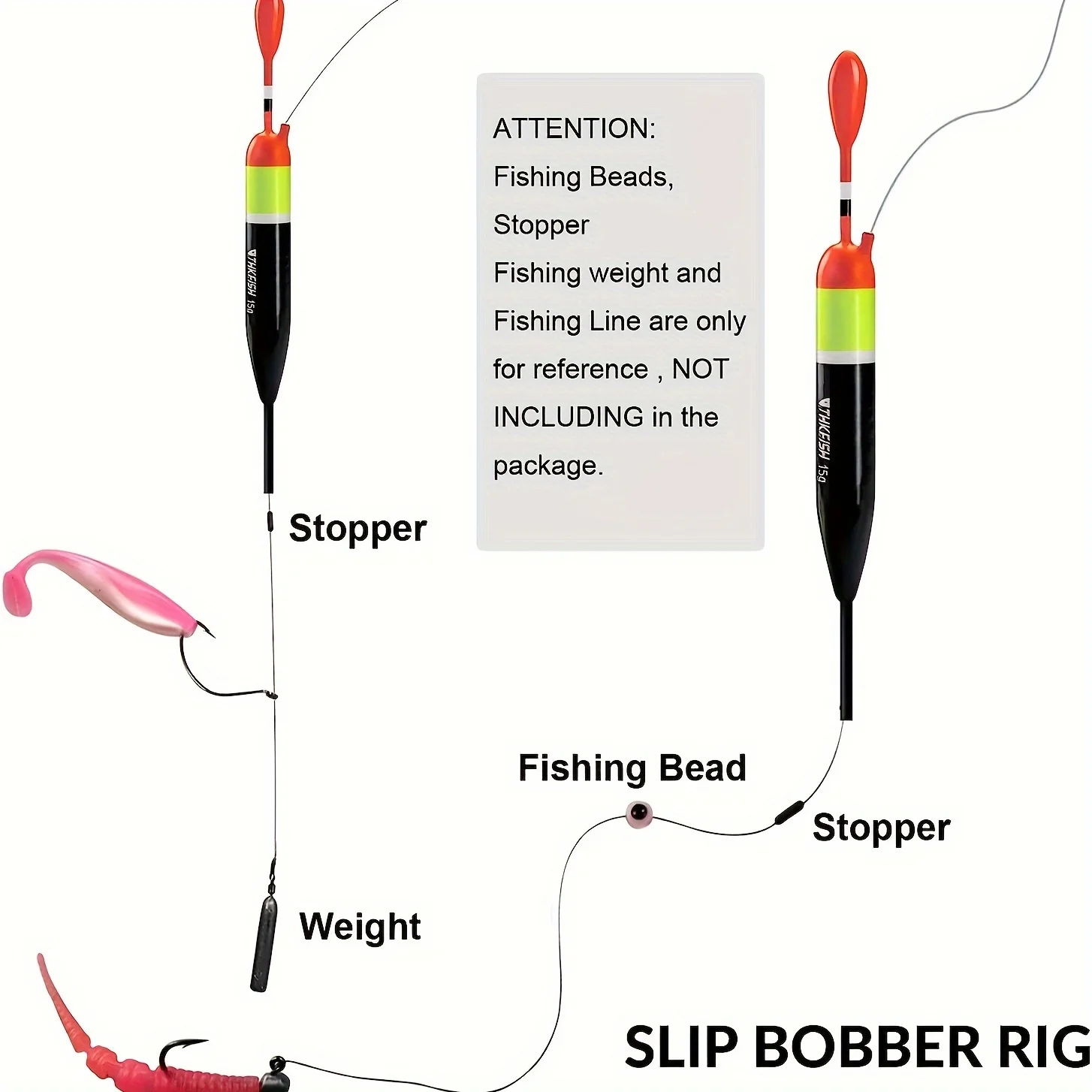 5 flotteurs coulissants en bois de balsa premium pour eau douce et mer - Set avec stops et plombs
