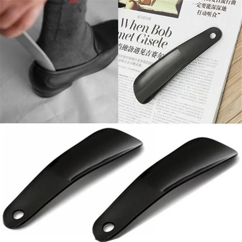 1PCS 4PCS 16cm Shoe Horns Professional Black Plastick Shoe Horn Spoon Shape Shoehorn Shoe Lifter Flexible Sturdy Slip