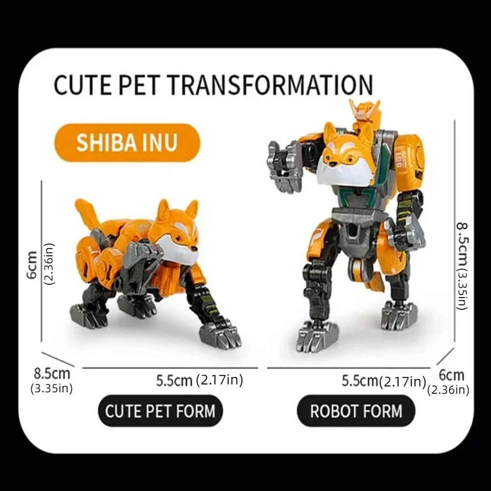 Creative 2 in 1 Deformation Robot Dog Model Toys Dog Transformation Robot Toy Cartoon Movable Deformation Action Figure Boy Gift
