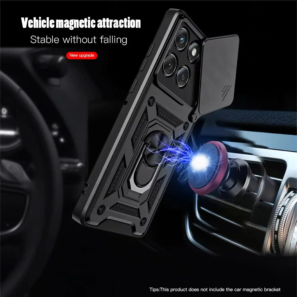 Versatile Motorola Phone Case with Camera Lens Cover and 360° Ring Stand