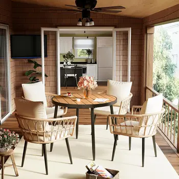5-Piece Patio Dining Set with Table 1