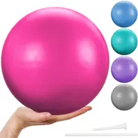 25cm Mini Yoga Ball Soft Pilates Exercise Gym Ball PVC Non Slip Home Training Balance Stability Inflatable Straw Easy Inflation 2