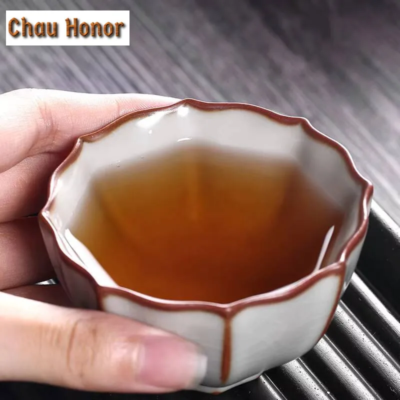 Boutique Ru Kiln Ceramics Small Capacity Tea Cup Handmade Household Chinese Kung Fu Teaset Drinkware Accessories Birthday Gift