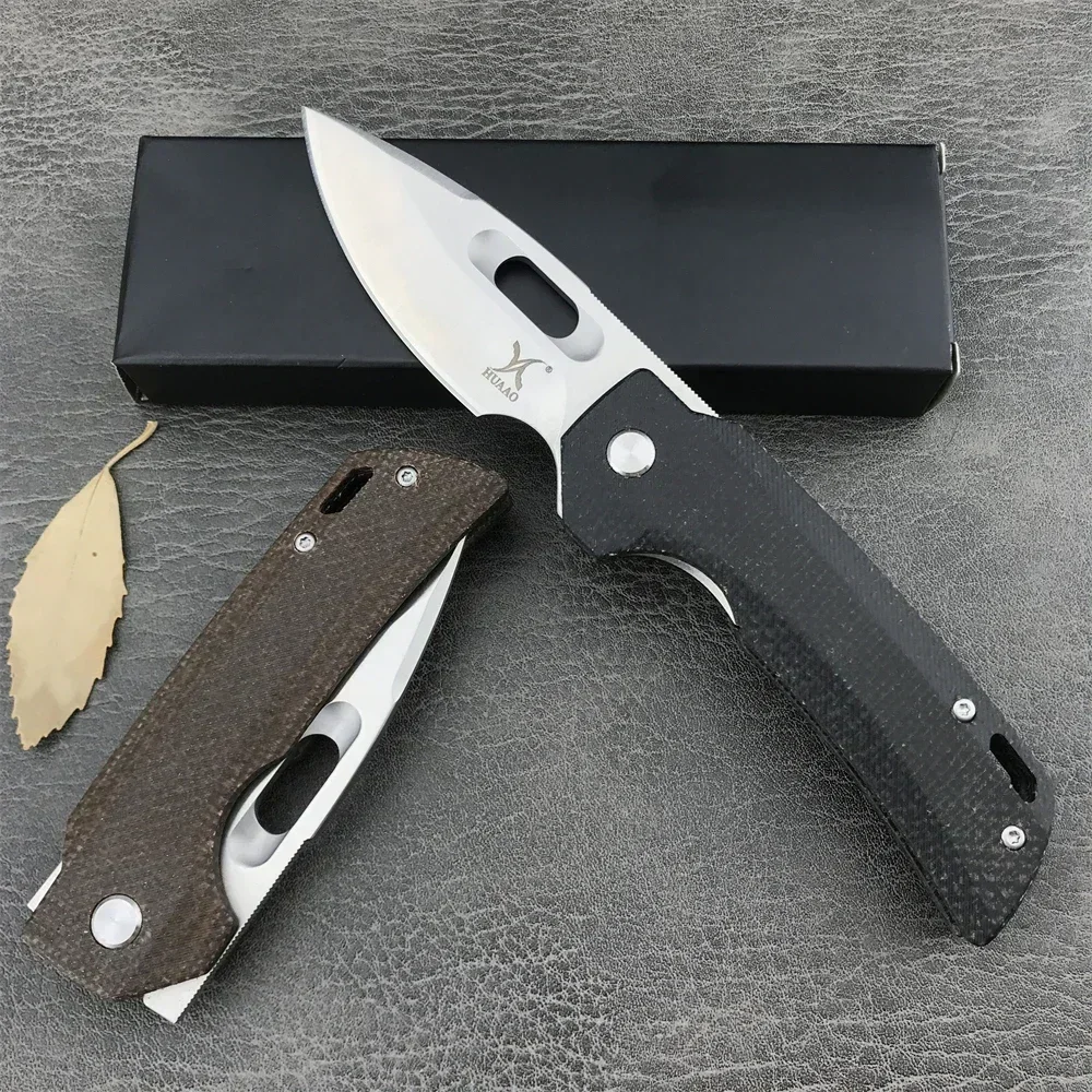 

High Quality D2 Steel Ball Bearing Folding Knives Multifunctional Pocket Knife Outdoor Camping Kitchen Fruit Hunting Tool