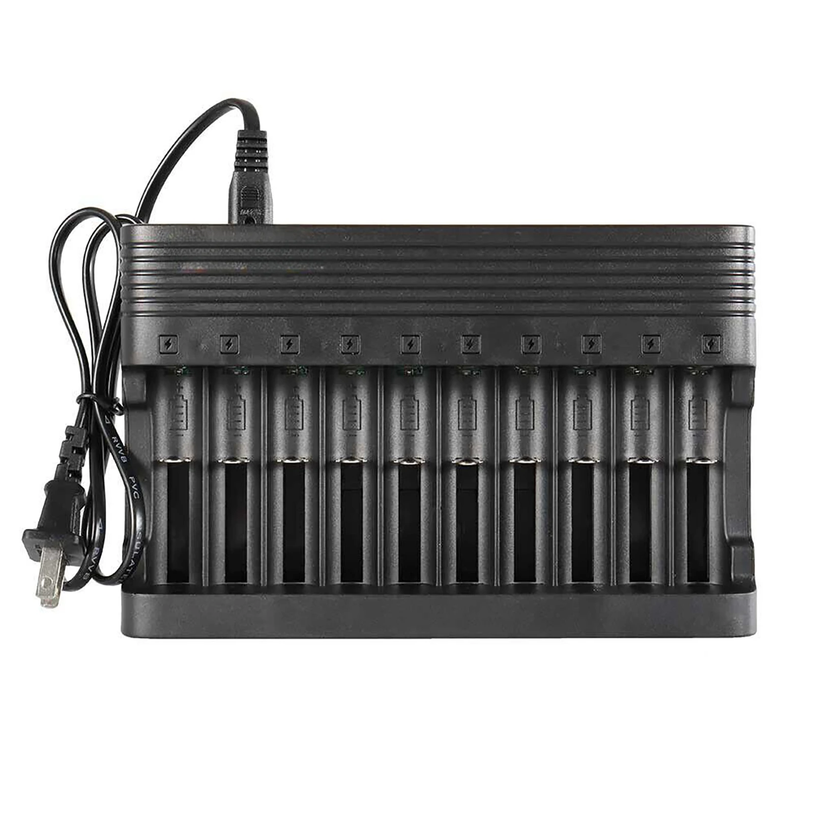 

Independent Slot Charger Compact 10-Slot Battery Charger 4.2V For 26650 18650 16340 14500 17500 3.7V Li-ion Rechargeable Battery