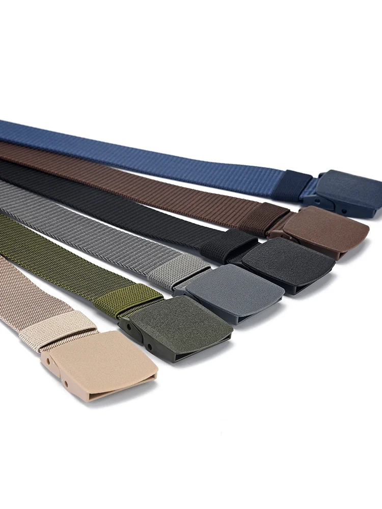 Canvas Belt with Automatic Plastic Buckle - Perfect for Outdoor Sports & Casual Wear Ideal Gift Choice