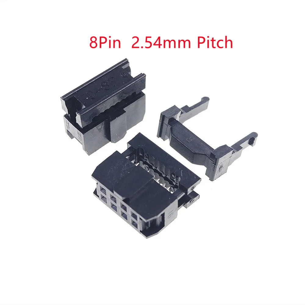 thumbnail image 2 of 10-Pack 2.54mm 2x4 Pin (8 Pin) Straight Male Shrouded PCB Box Header IDC Sockets 2 of 9