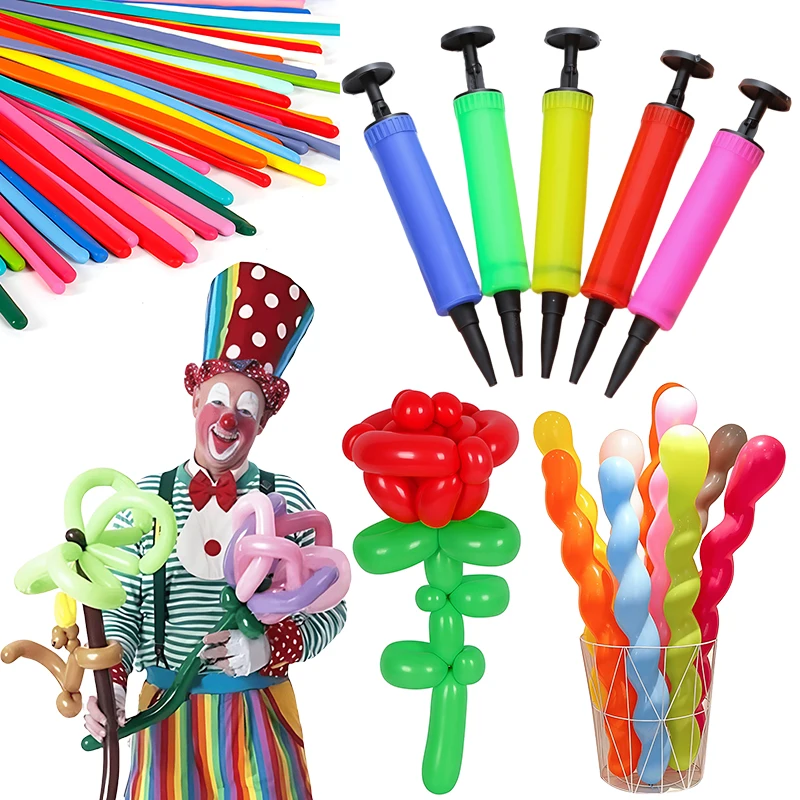 Assorted Color Balloon Latex Long Strip Balloon Spiral Balloon Magic ...