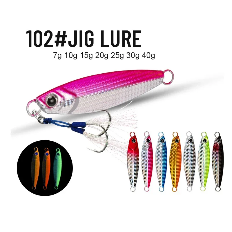 

20pcs/lot 7-40g Fishing Lure Slender Body Metal Cast Jig Spoon Shore Laser Shining Fish Skin Artificial Bait Sea Pesca wholesale