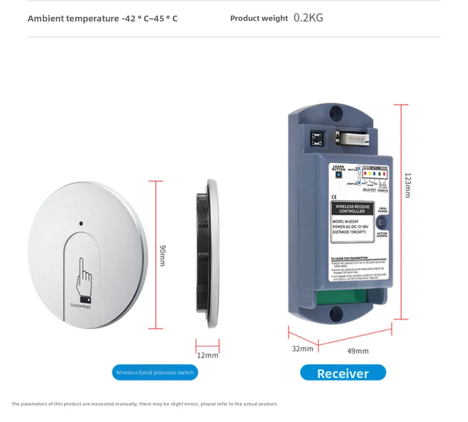 automatic door wireless hand-press switch wireless door opener remote control bu
