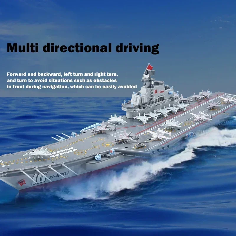 Remote Control Boat Aircraft Carrier Large Navigation Model Remote Control Ship Multi-direction Control Water Games Children's Toy Simulation Ship