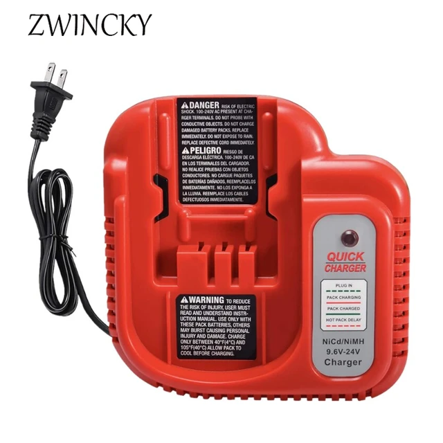 Replacement Battery Charger for Black&Decker 24V 18V 14.4V 12V 9.6V NiCD  NiMH Battery Fast