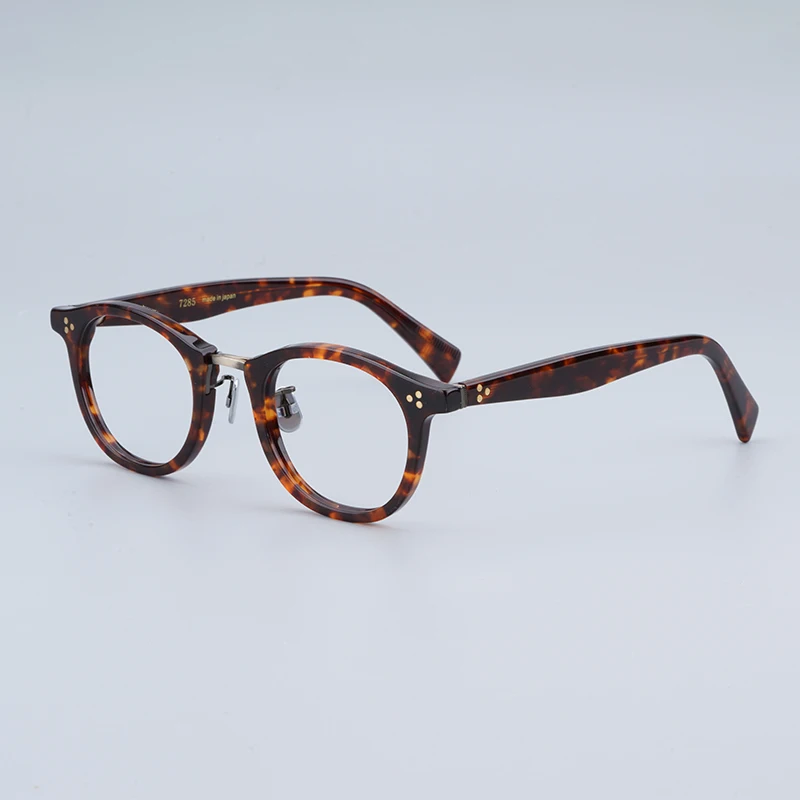 

Japanese 566 Brand Original Acetate Round Tortoise Glasses Frames Men Women Designer Handmade Retro Myopia Prescription Eyeglass
