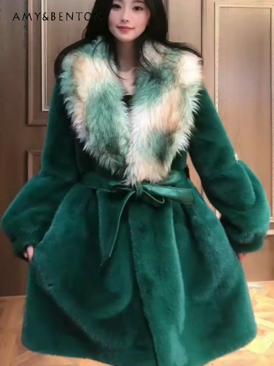

Женская зимняя куртка из искусственного меха с длинным рукавом