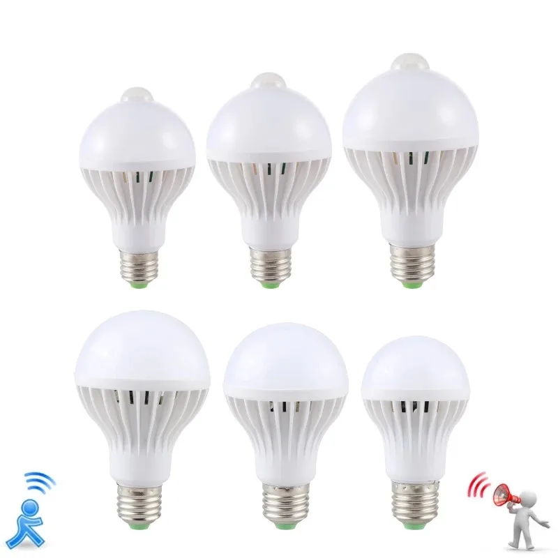 

E27 LED PIR Motion Sensor Lamp Smart Light Bulb 3W 5W 7W 9W 12W AC 220V Led Lamp Night Infrared Body Sound Light For Home Stair