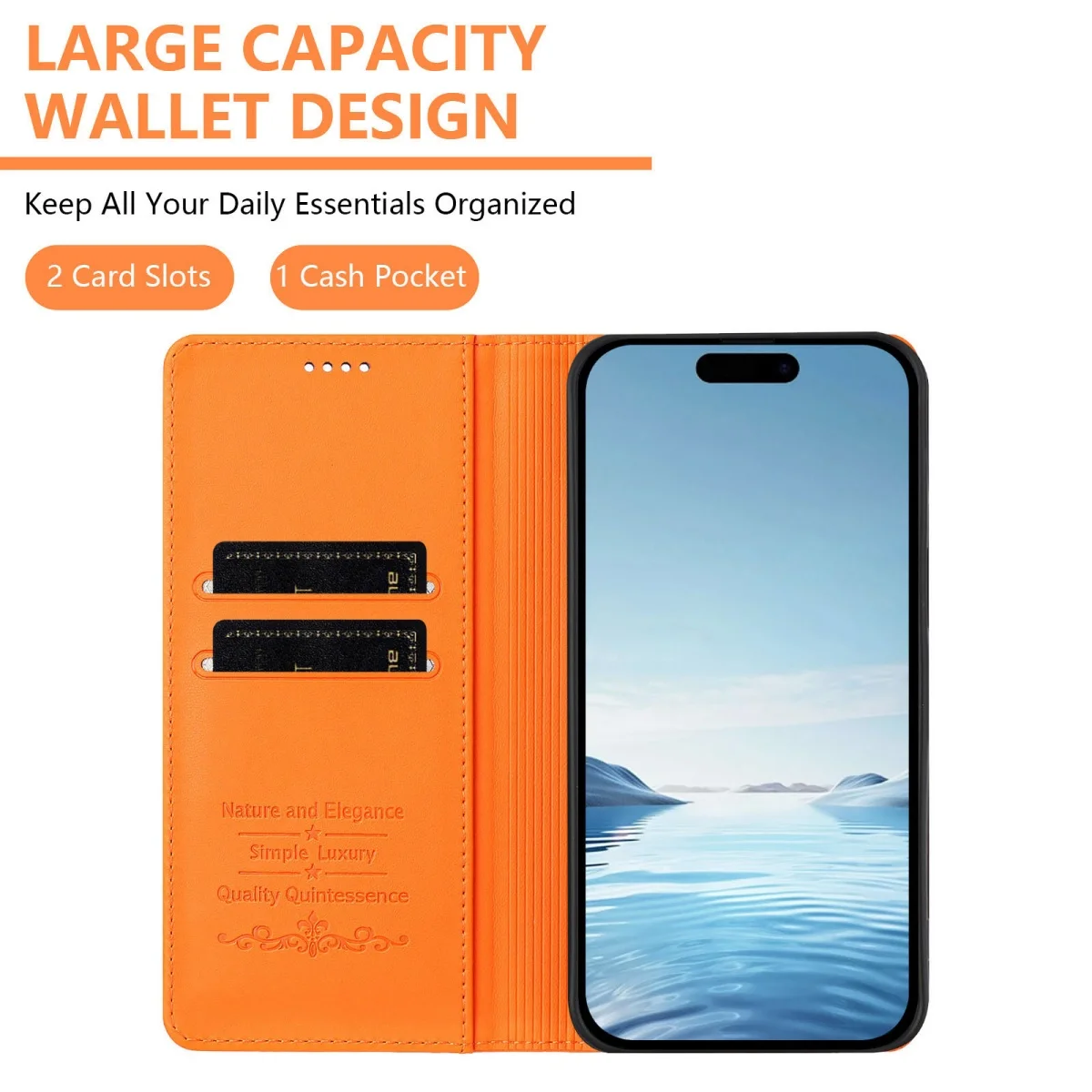 Premium Magnetic Leather Wallet Flip Phone Case
