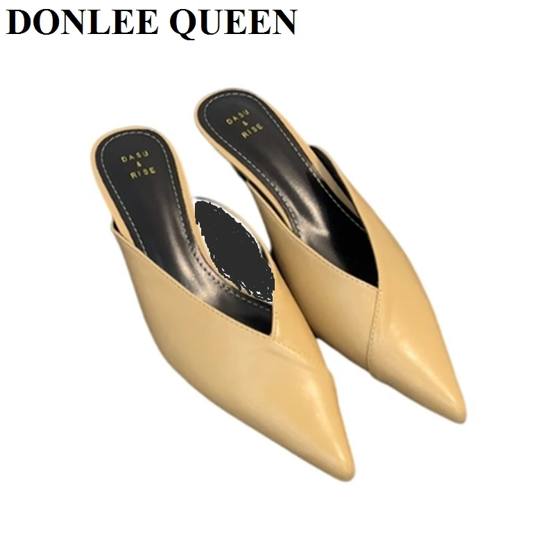 Gold Target Heeled Mules Pointed Toe Target Mules Heels Women's