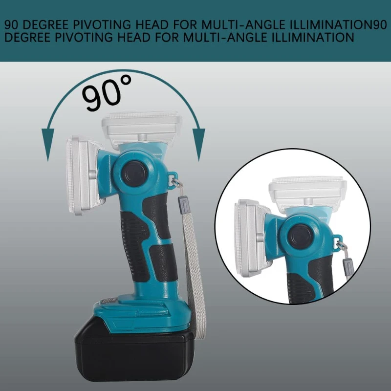 para Makita Lâmpada Led 18v sem Fio Led Lanterna Luz de Trabalho Lanterna sem Bateria Usb ao ar Livre Iluminação Emergência Holofotes - Image 3