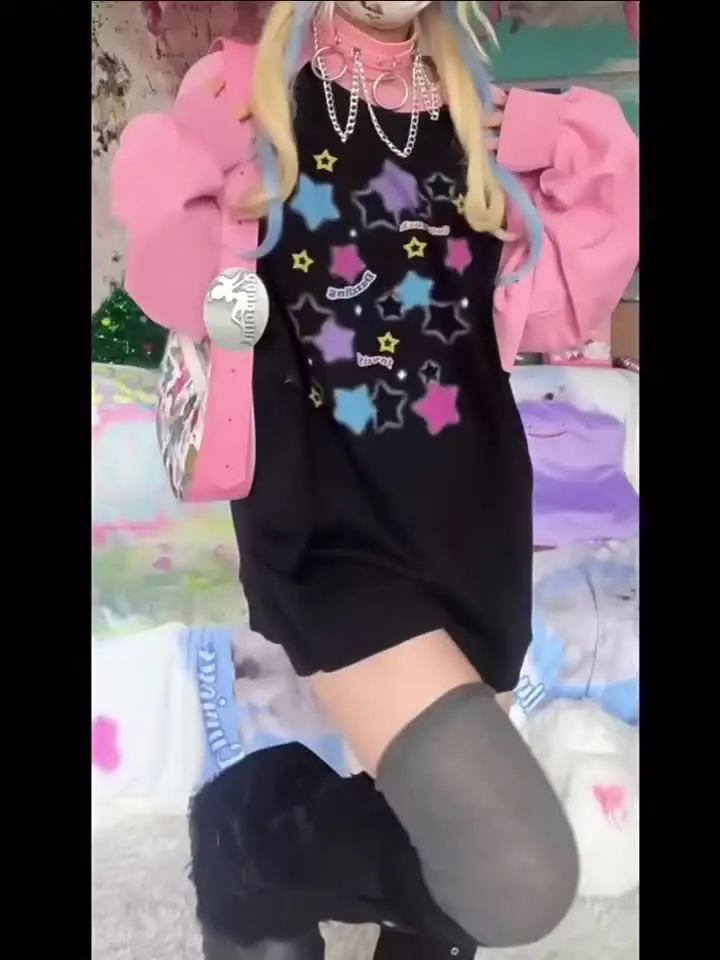 Felpa con cappuccio grafica oversize autunnale da donna per