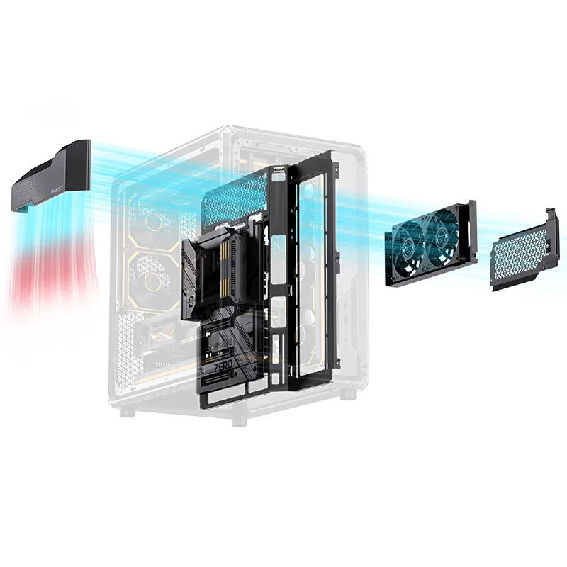 Jonsbo X400 다크 그레이 시뷰 룸 PC 케이스 미니-ITX M-ATX 게임 케이스 ATX 메인보드 지원 360 수냉식 13 팬 포지션