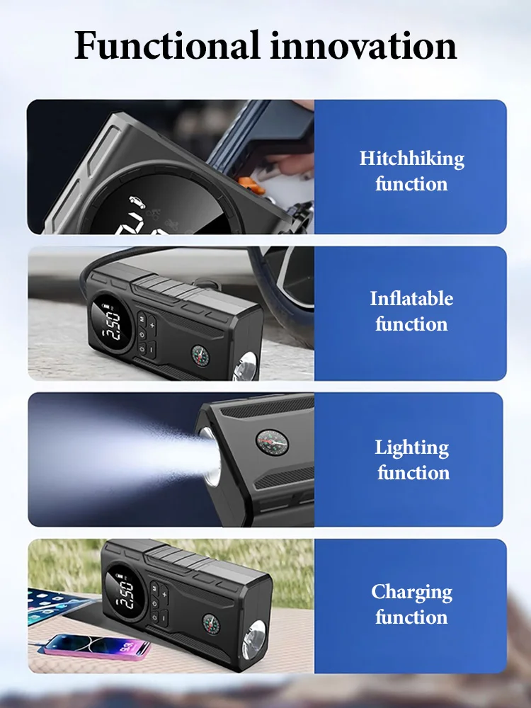 Car Jump Starter car jump starter jump starter car battery charger portable battery charger 39800mAh Car Jump Starter Air Pump Car Battery Emergency Boosters 1800A 12V Power Bank Portable Starting Device Starter
