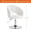 Vanity Chair with Arm, PU Leather Chair for Vanity, Swivel Accent Chair, Adjustable Height Makeup Chair 2