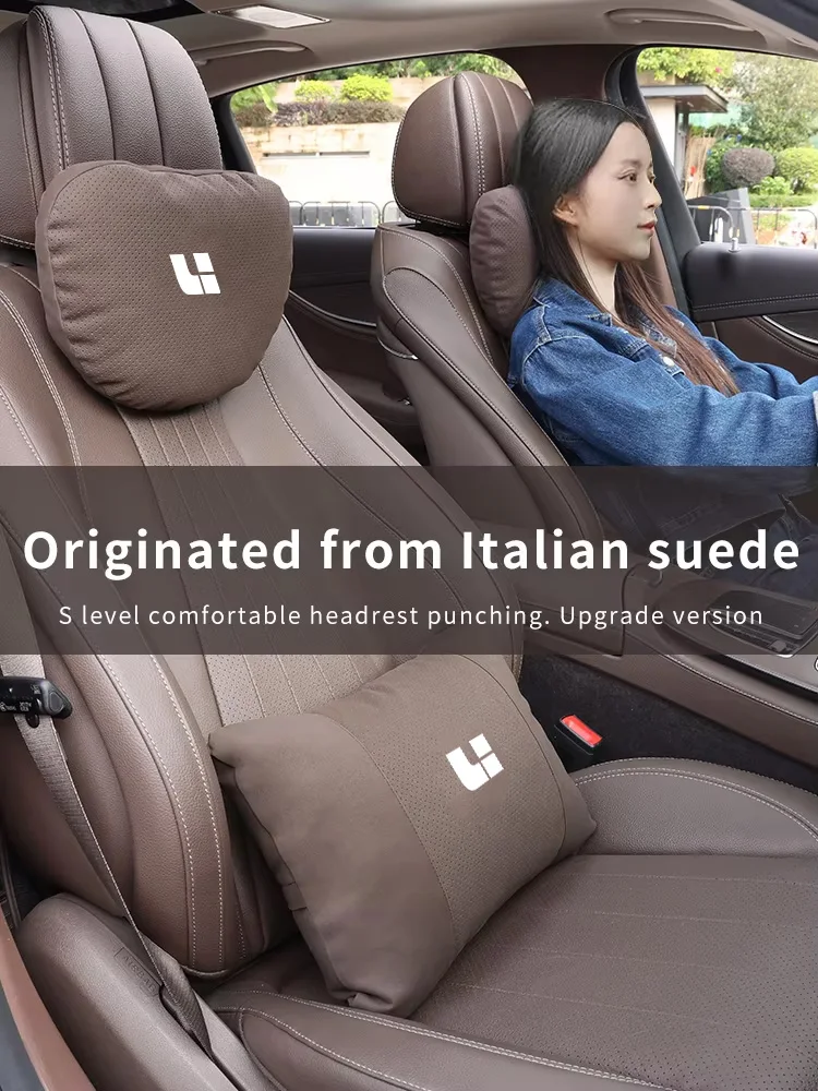 Car Headrest Neck Support Pillow and Lumbar Cushion - Soft, Breathable Auto Interior Accessories
