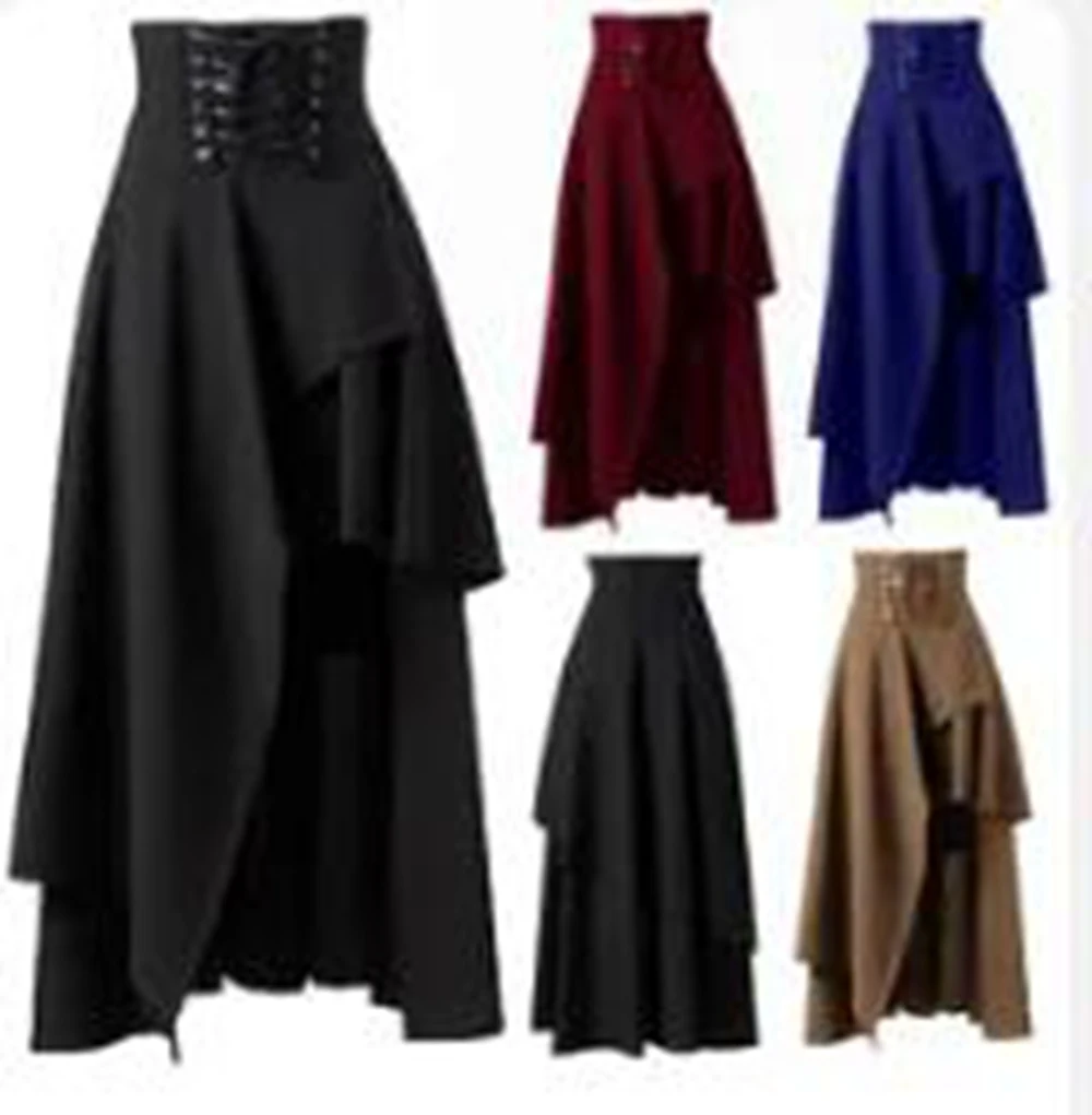 Victorian Burlesque Skirt Gothic Steampunk Corset Costume Punk Bustle Skirts