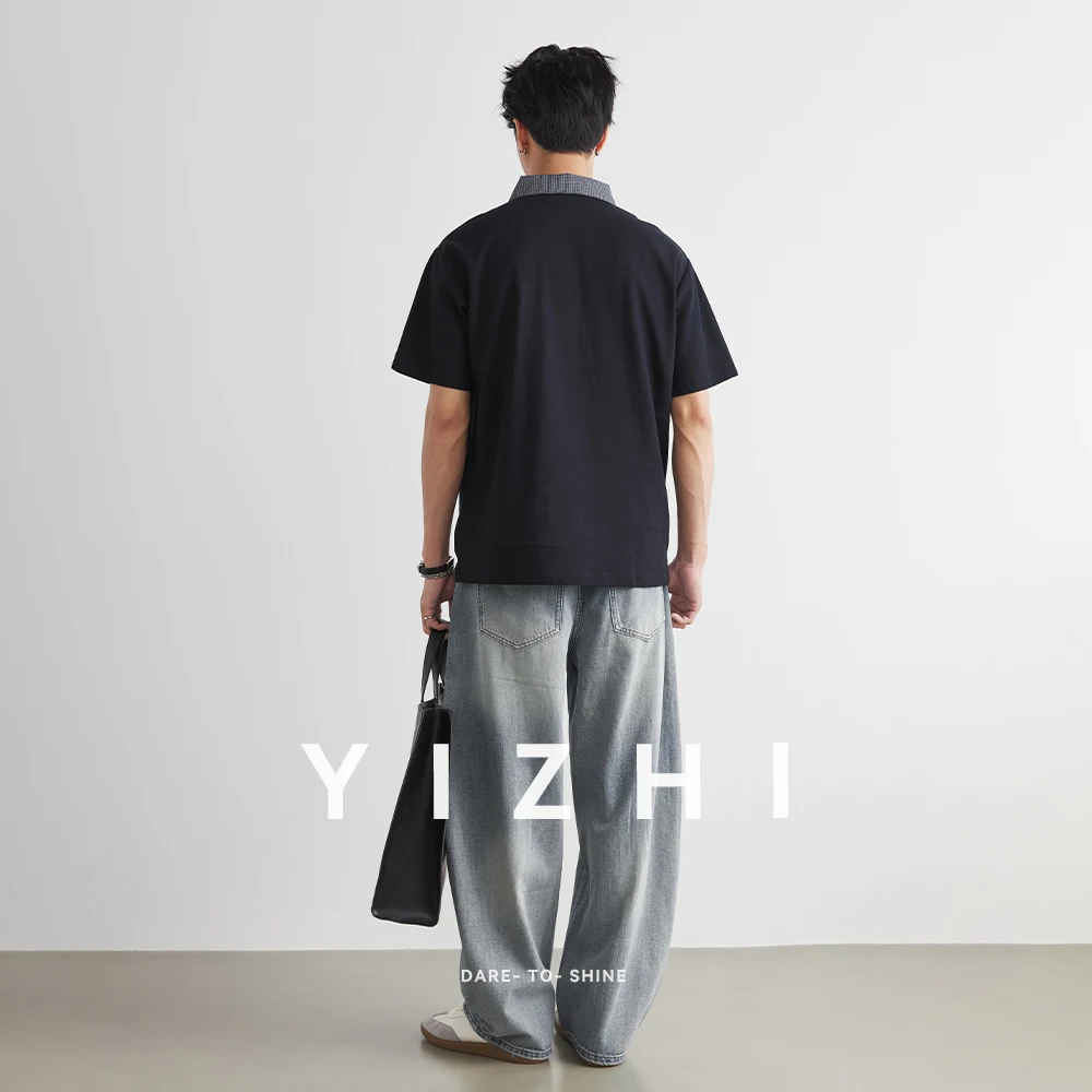 Polo da Uomo alla Moda con Colletto a Quadri, Nuova Collezione Estiva 2026, T-Shirt Casual Traspirante e Comoda per l'Uso Quotidiano e il Pendolarismo - immagine 6