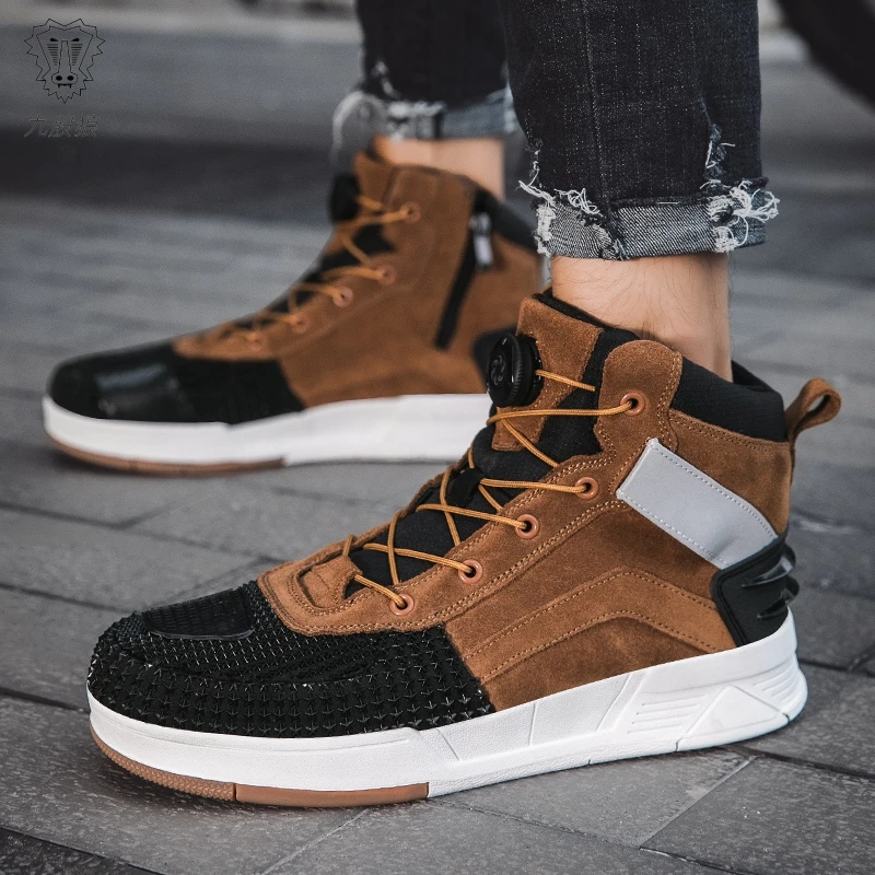 Motorcycle Boots Casual Shoes Ultrafine Fiber Leather Motorcycle Cross-country Riding Boots Riding Shoes Summer
