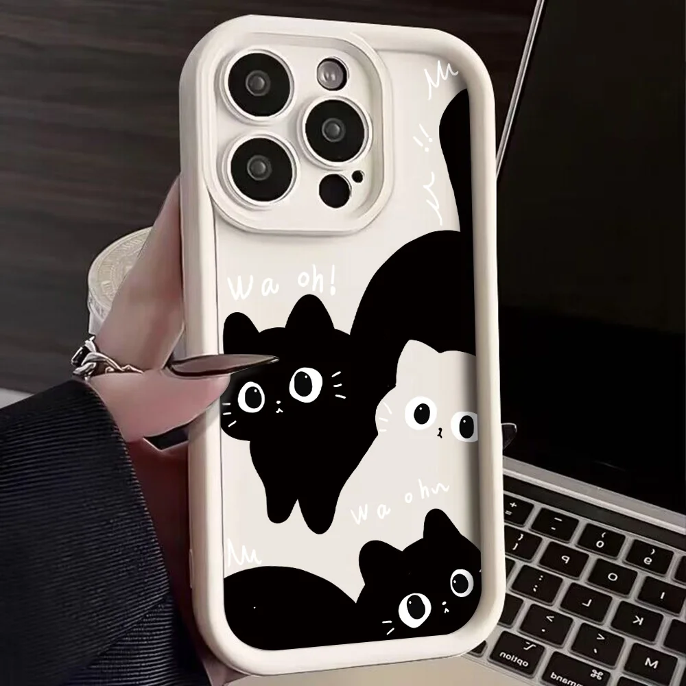 Stylish Little Black Cat Cute Phone Case