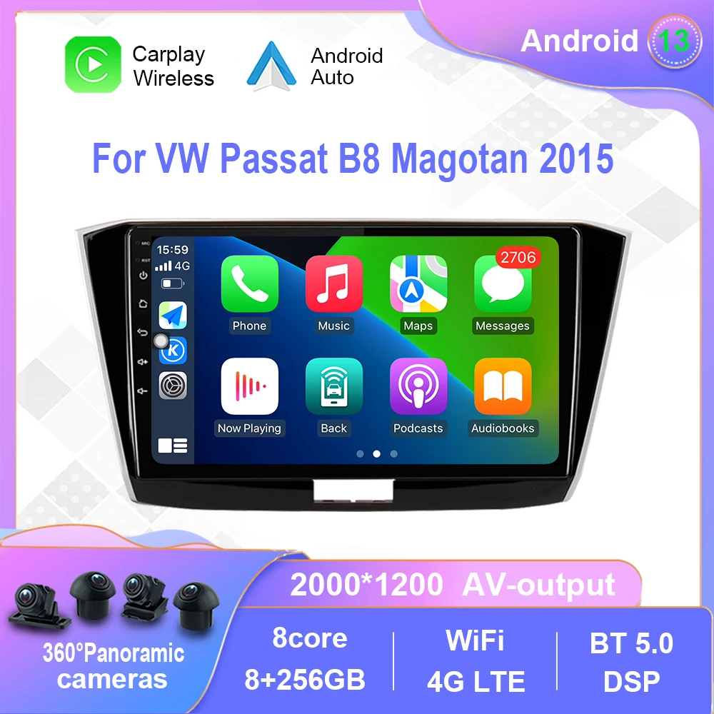 

Android 12.0 For VW Passat B8 Magotan 2015 Car Radio Multimedia Video Player Navigation stereo Carplay 4G WiF No 2din 2 din dvd