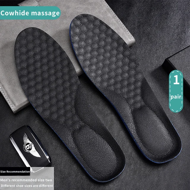 Semelles intérieures en mousse de cuir pour chaussures hommes femmes semelle intérieure en peau de vache respirant désodorisation coussinet de chaussure Absorption des chocs semelle de course_voghion.com