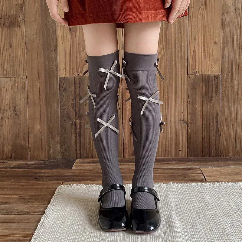 1 Pair Cute Fashoin Kids Legging Stocking Sock School Korean Fashion Bow Knee High Sock Children Spring Autumn Soft Cotton