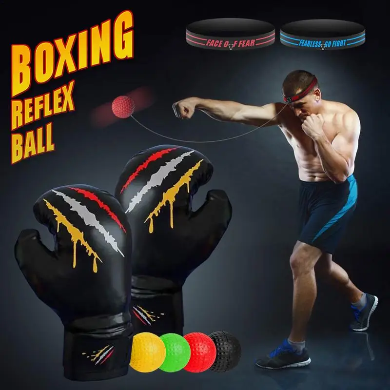 Boxing Reflex Ball Set Headband Boxing Speed Ball Training Reaction