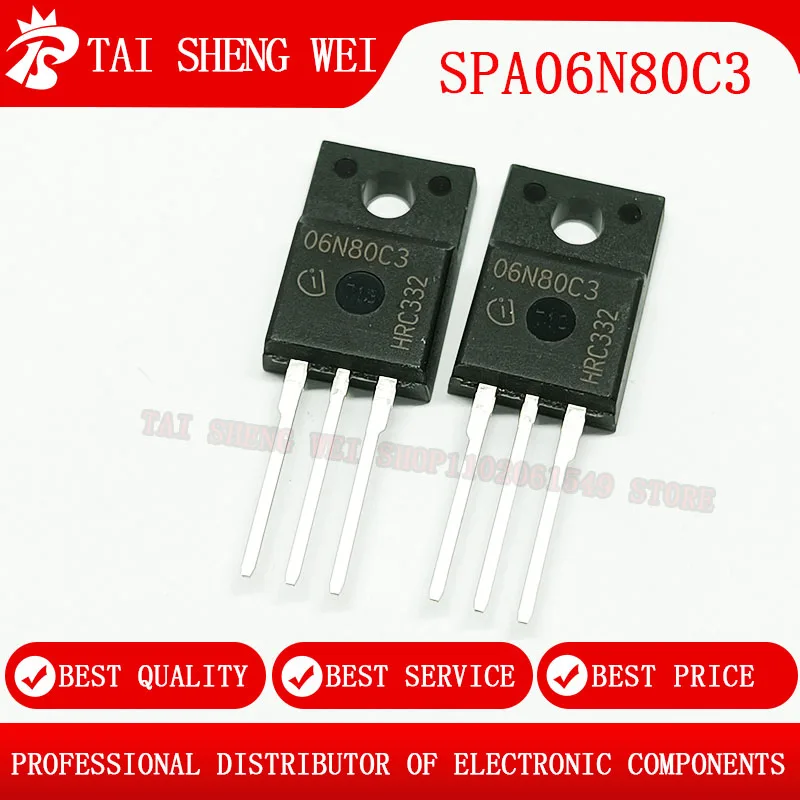 

5PCS SPA06N80C3 TO-220F 06N80C3 MOSFET N-CH 800V 6A 800V TO220F DIP New Original