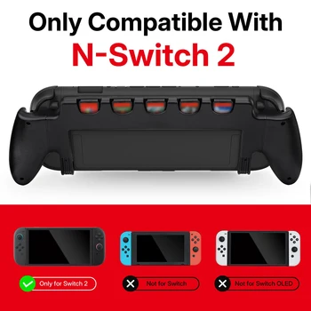 Hand Grip Case For Nintendo Switch 2 With Stand Holder Anti-Slip Protective Case with 5 Game Card Slots for Switch 2 Accessories 2