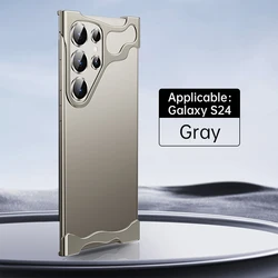 Sleek Aluminum Alloy Bumper Phone Case with Lens Protection and Shock Absorption - Galaxy S24 (GRAY)