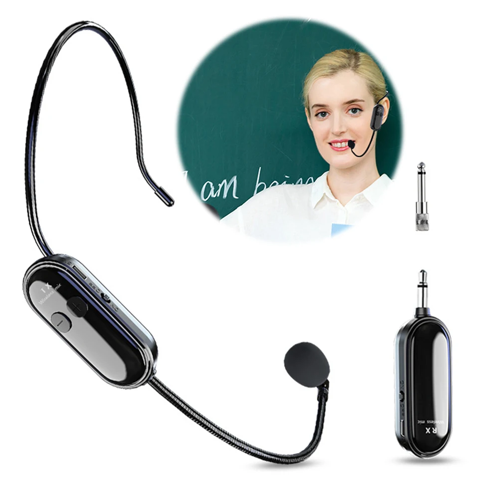 Description Picture 5 of item2.4G Wireless Microphone with Receiver Headset/Handheld 2 in 1 Long Range Mic System for Voice Amplifier Stage Speakers Teach