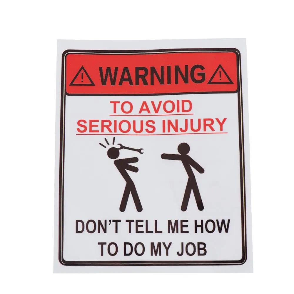 

2PCS Funny Serious Reflective Dont Tell Me How To Do My Job Car Sticker Waterproof Warning