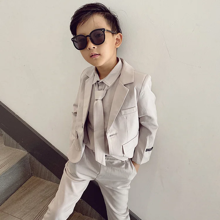 Children Suit Set Spring Autumn Boys Casual Long-sleeved Blazer Pants Clothing Sets Kids Party Costume
