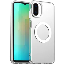Luxury Armor Shockproof Case with Magsafe Magnetic Wireless Charging Compatibility - Hard Matte PC Cover for Galaxy A07 4G (White)