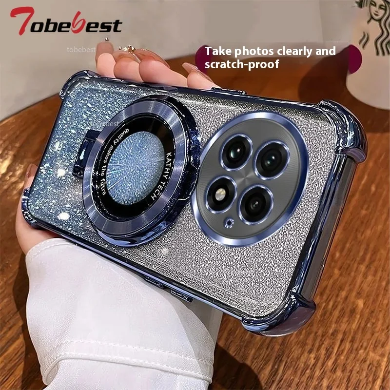 Shockproof Glitter Plating Magnetic Holder Silicone Case