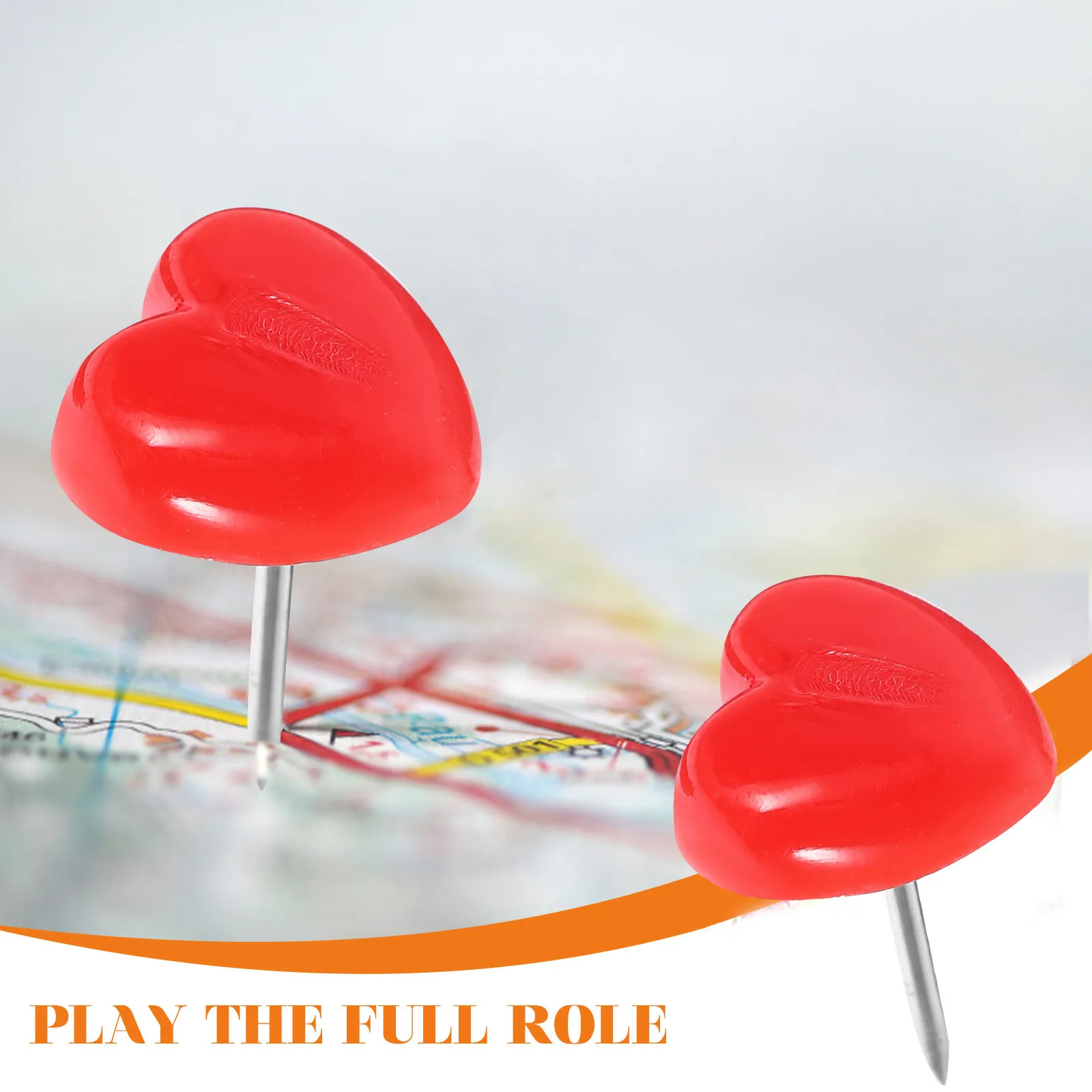 150Pcs 하트 모양의 푸시핀 금속 수지 다기능 엄지 못핀 사무실 지도 코르크 보드 게시판 장식 핀